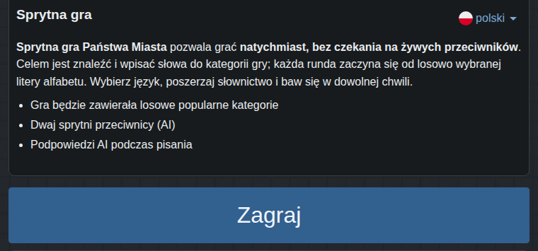 Start gry inteligentnej