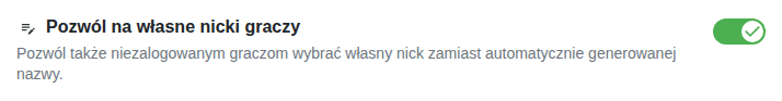 Ustawienie: własne pseudonimy
